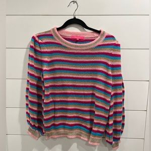 Lilly Pulitzer pink striped Marceletta sweater. Size Medium